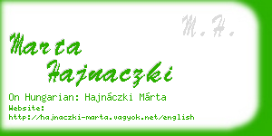 marta hajnaczki business card