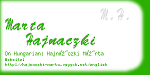 marta hajnaczki business card